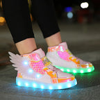 Kids' High-Top LED Light-Up Sneakers