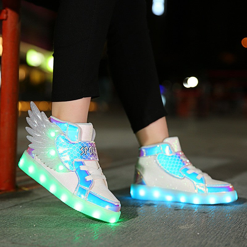 Kids' High-Top LED Light-Up Sneakers
