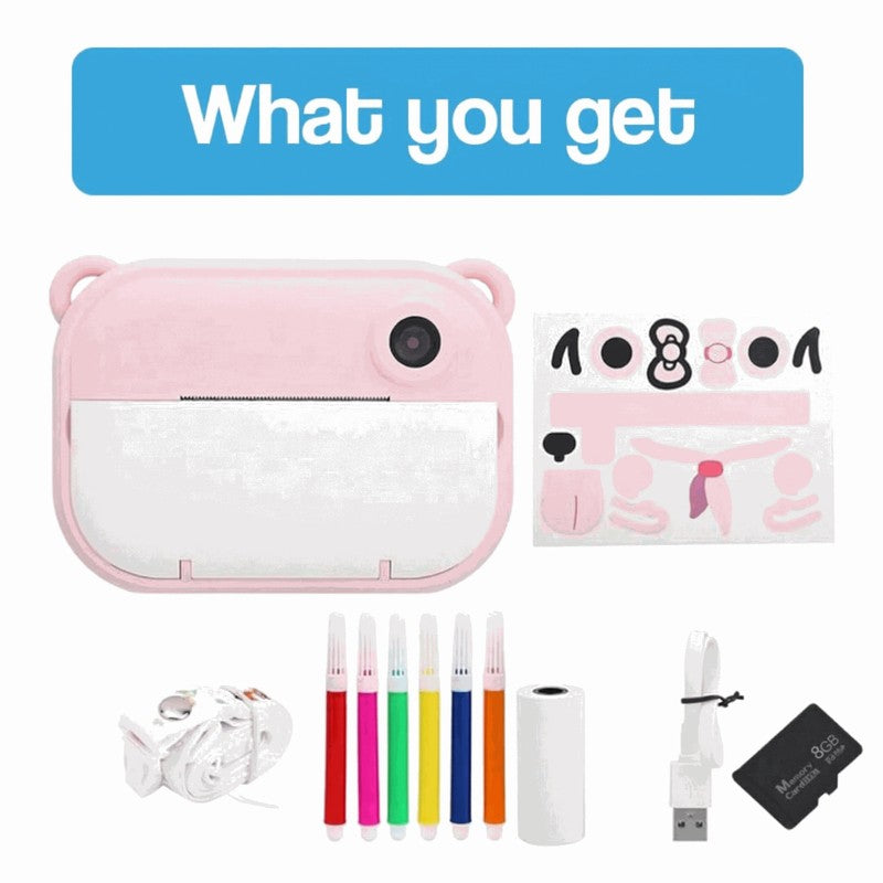 Kids Instant Print Camera - Dual Function Bear