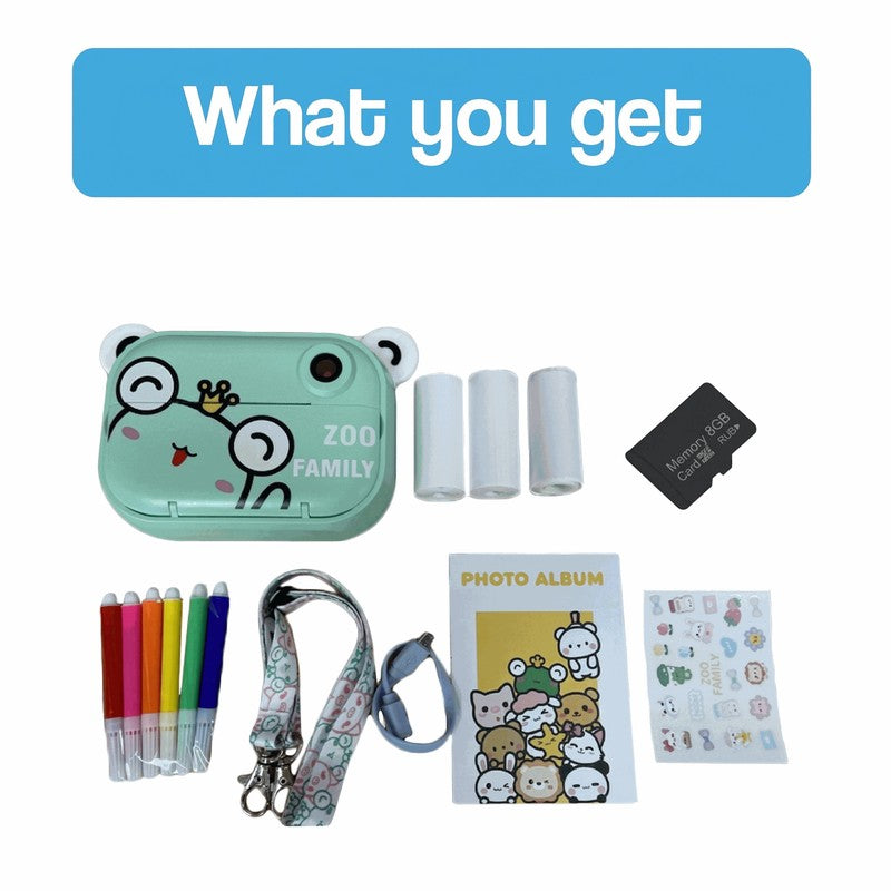 Kids Instant Print Camera - Dual Function Bear