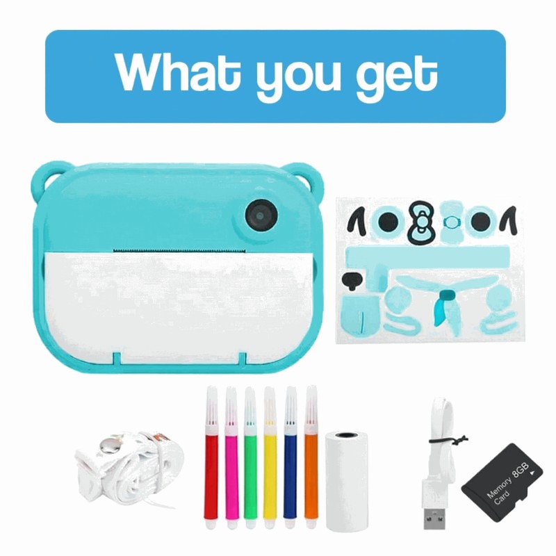 Kids Instant Print Camera - Dual Function Bear