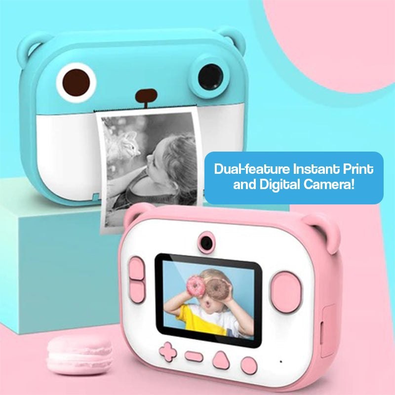 Kids Instant Print Camera - Dual Function Bear