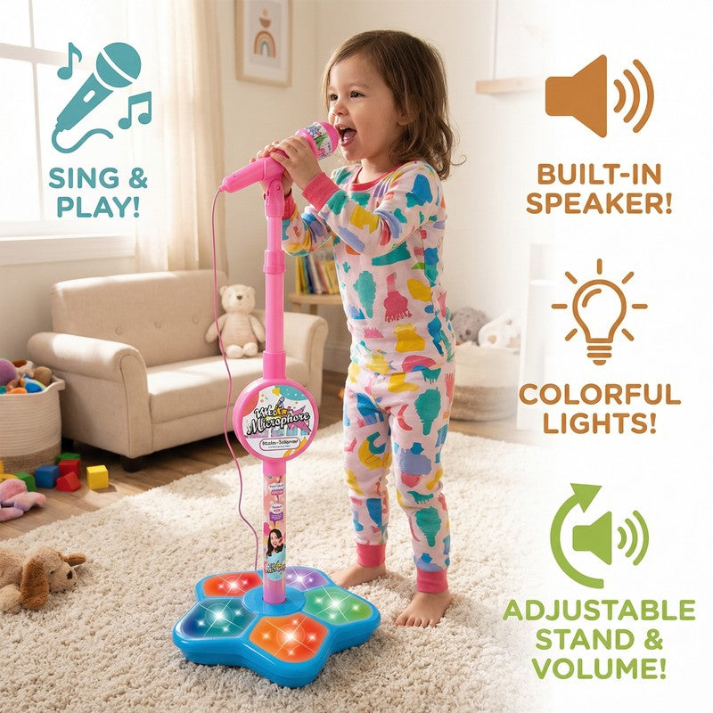Kids Karaoke Machine with Microphone and Adjustable Stand