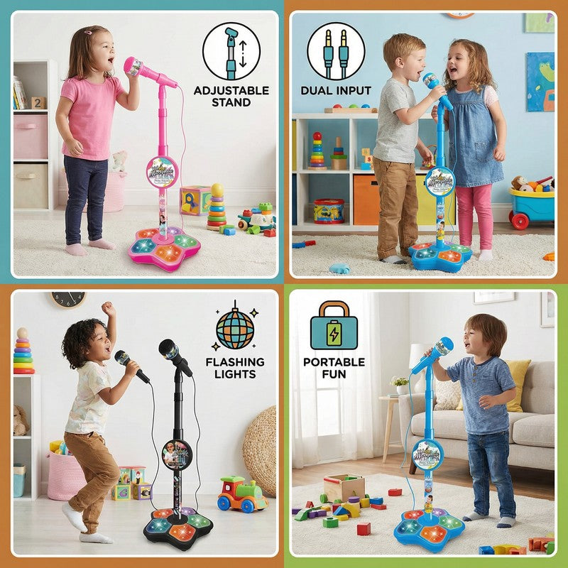 Kids Karaoke Machine with Microphone and Adjustable Stand