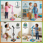 Kids Karaoke Machine with Microphone and Adjustable Stand