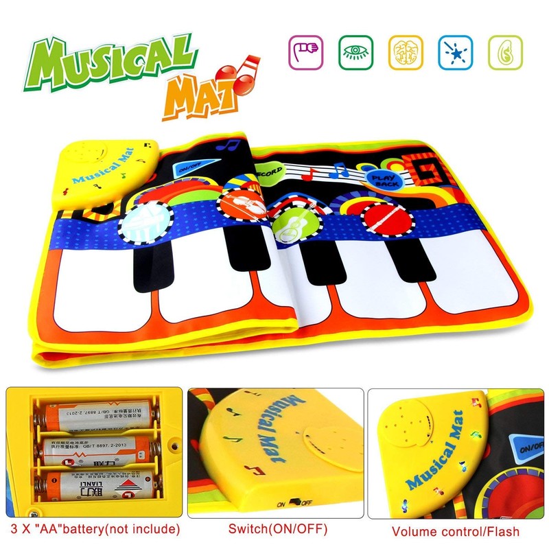 Kids Musical Play Mat - 8-in-1 Piano Keyboard with Instrument Sounds