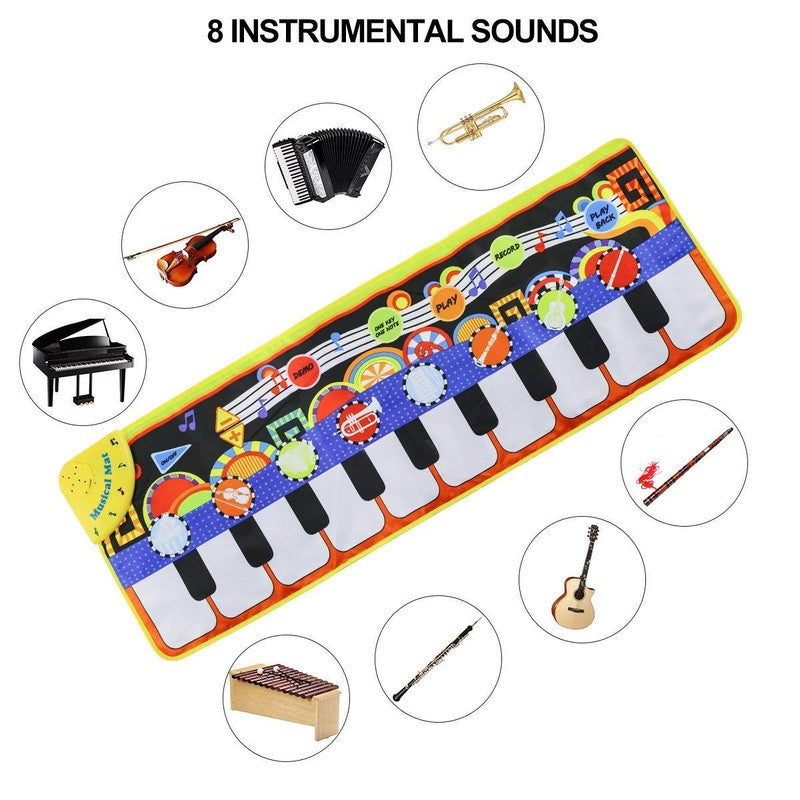 Kids Musical Play Mat - 8-in-1 Piano Keyboard with Instrument Sounds