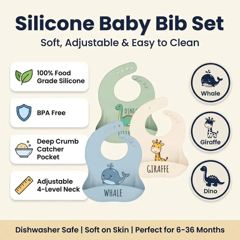Kids Plate - Adjustable Silicone Baby Bib