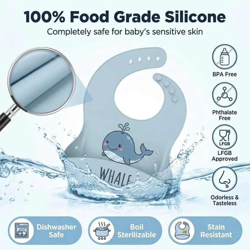 Kids Plate - Adjustable Silicone Baby Bib