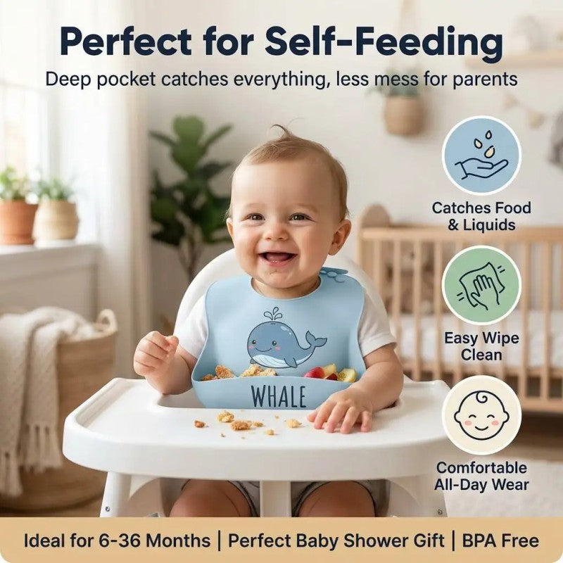 Kids Plate - Adjustable Silicone Baby Bib