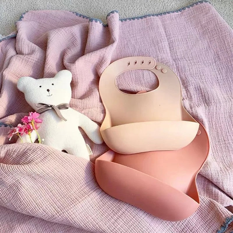 Kids Plate - Silicone Baby Feeding Bib with Adjustable Neck Strap