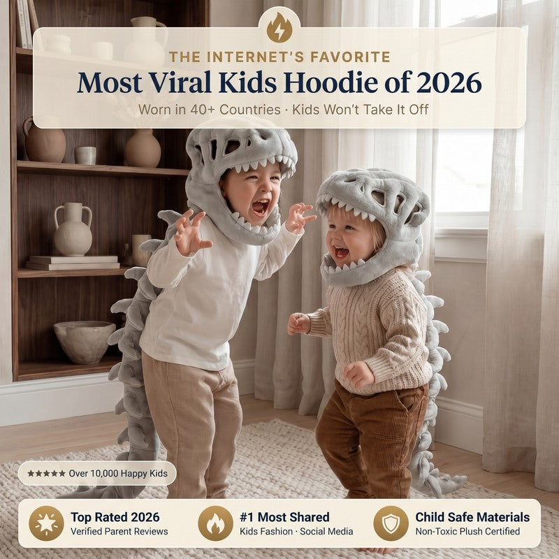 Kids' Skull Hood Costume Cape with Spine Detail