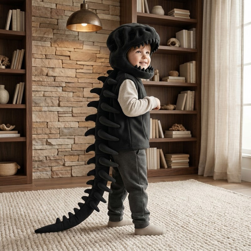 Kids' Skull Hood Costume Cape with Spine Detail
