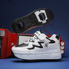 Kids' Sneakers with Wheels - Low-Top Double-Wheel and Four-Wheel Styles