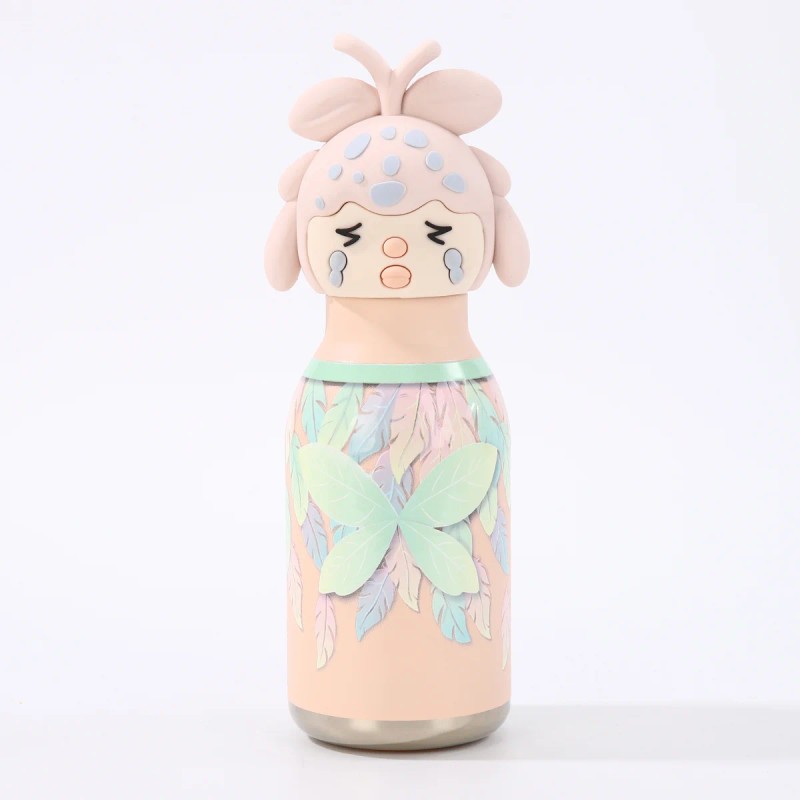 Kids Straw Water Bottle with Animal Cap
