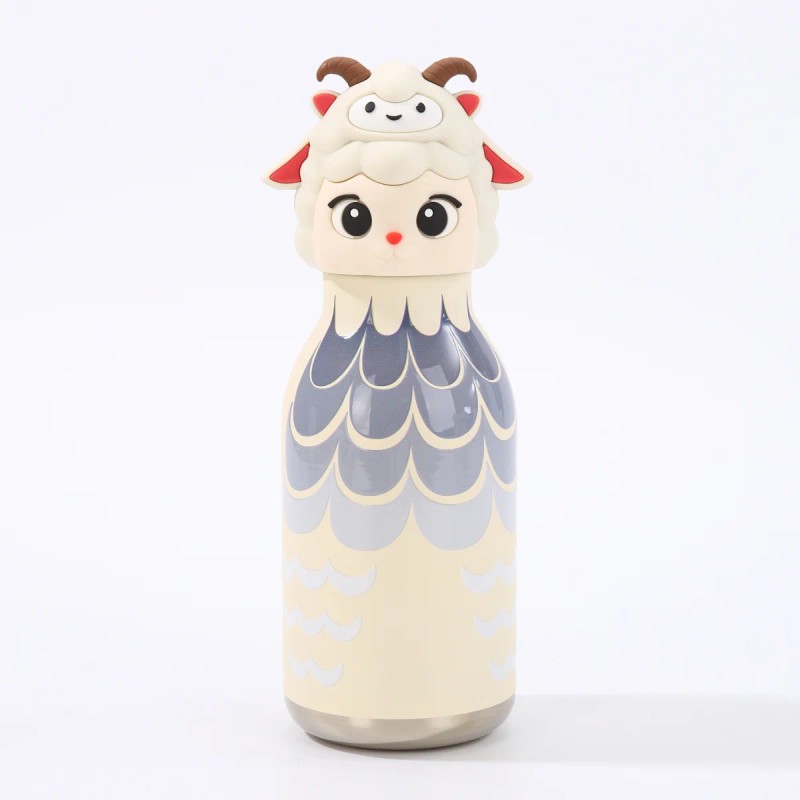 Kids Straw Water Bottle with Animal Cap