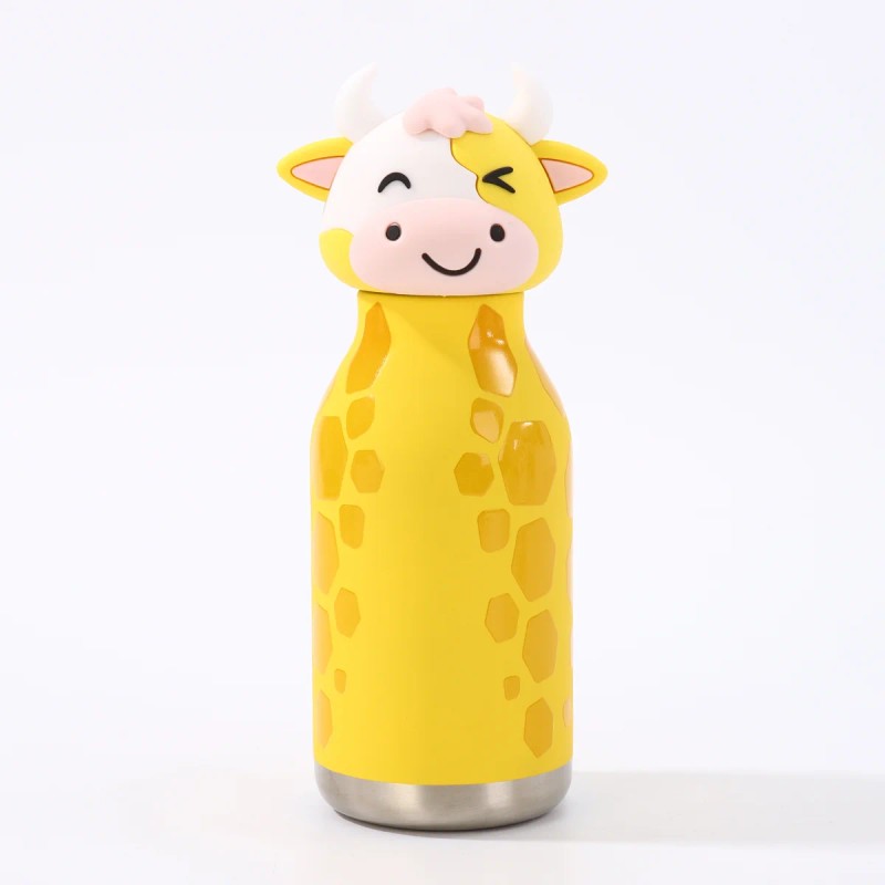 Kids Straw Water Bottle with Animal Cap