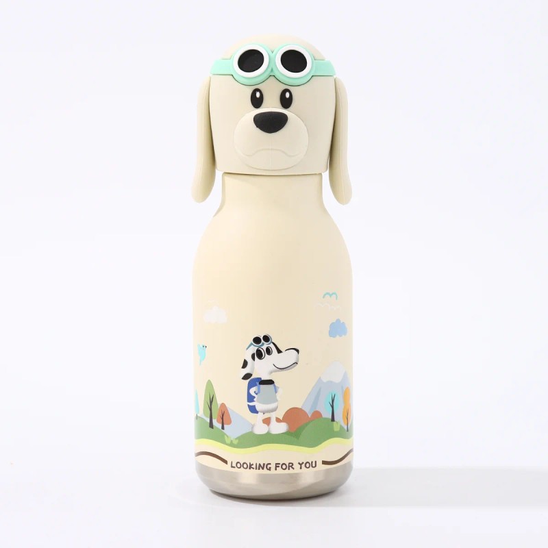Kids Straw Water Bottle with Animal Cap