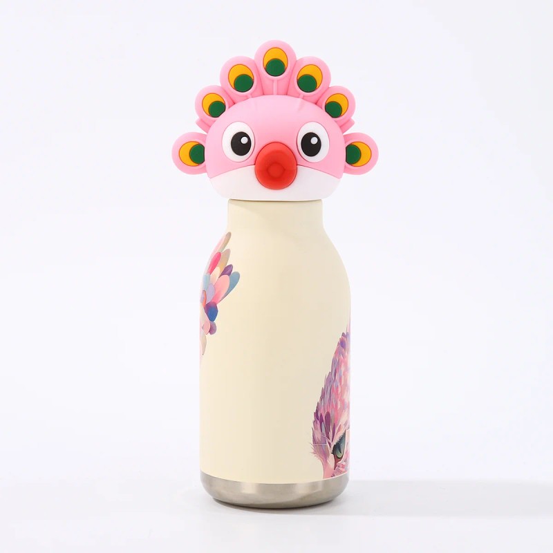 Kids Straw Water Bottle with Animal Cap