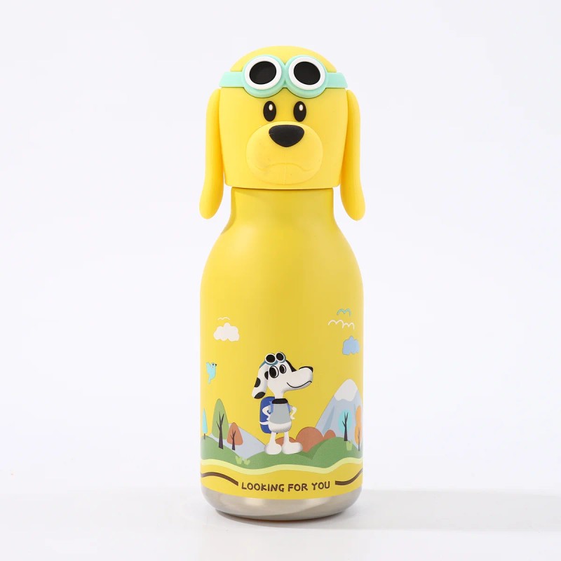 Kids Straw Water Bottle with Animal Cap