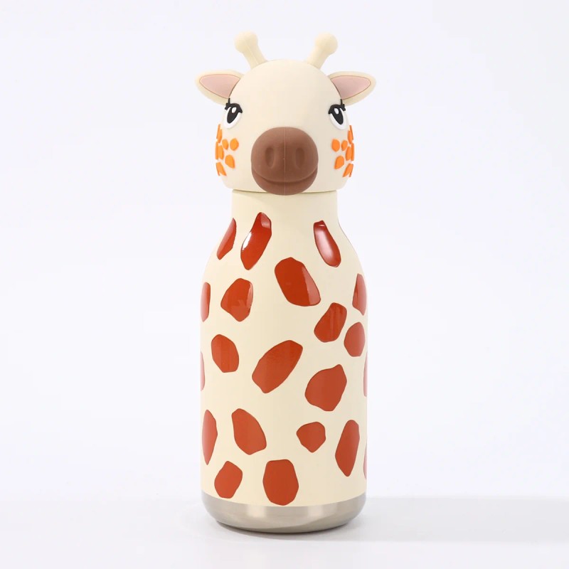 Kids Straw Water Bottle with Animal Cap
