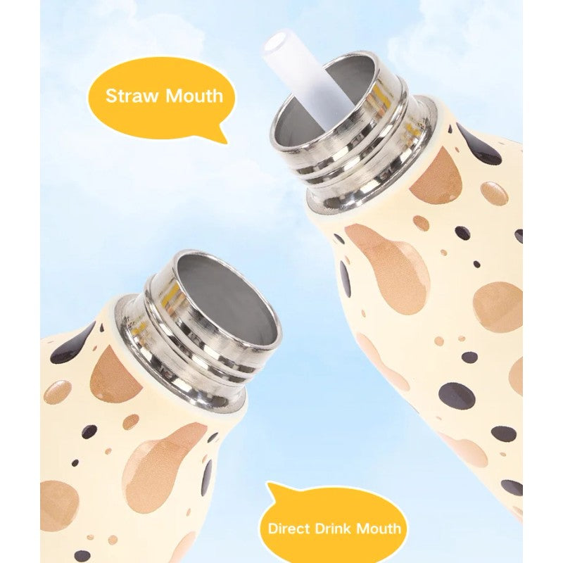 Kids Straw Water Bottle with Animal Cap