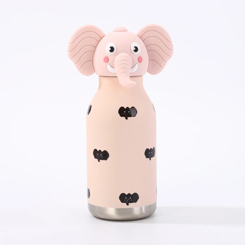 Kids Straw Water Bottle with Animal Cap