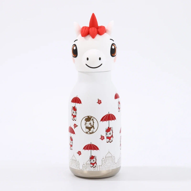 Kids Straw Water Bottle with Animal Cap