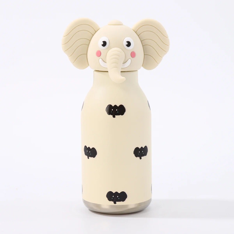 Kids Straw Water Bottle with Animal Cap