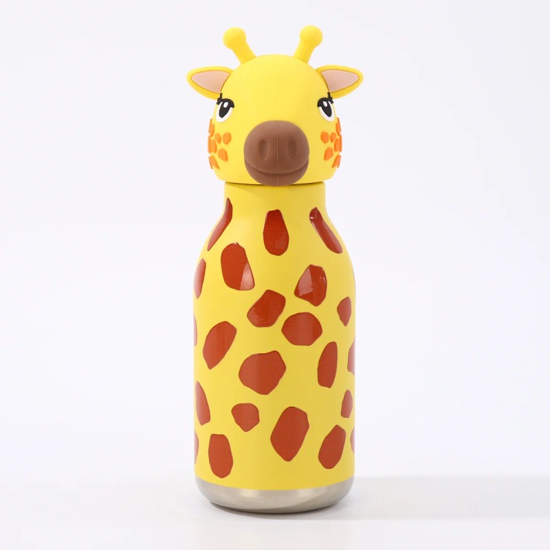 Kids Straw Water Bottle with Animal Cap