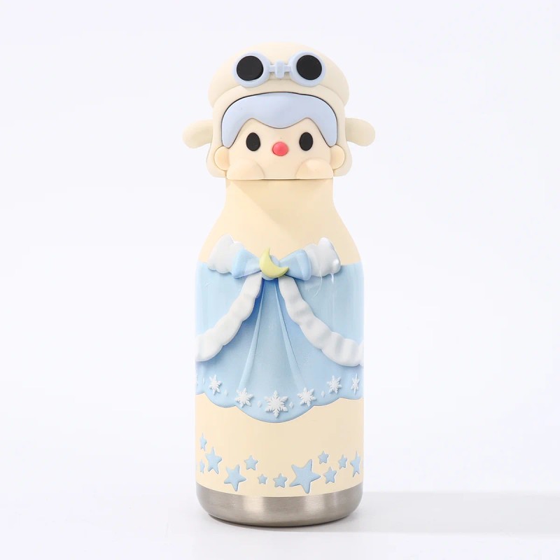 Kids Straw Water Bottle with Animal Cap