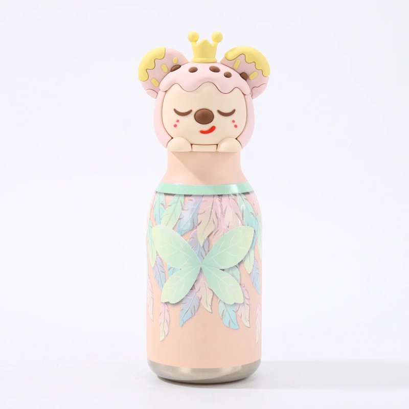 Kids Straw Water Bottle with Animal Cap