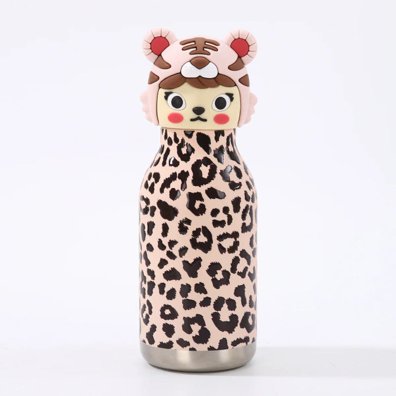 Kids Straw Water Bottle with Animal Cap
