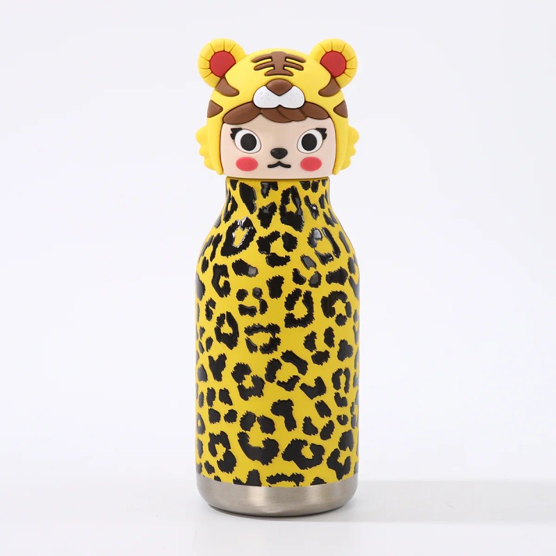 Kids Straw Water Bottle with Animal Cap