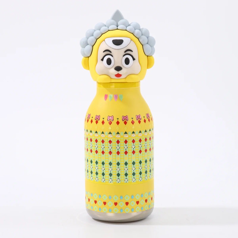 Kids Straw Water Bottle with Animal Cap