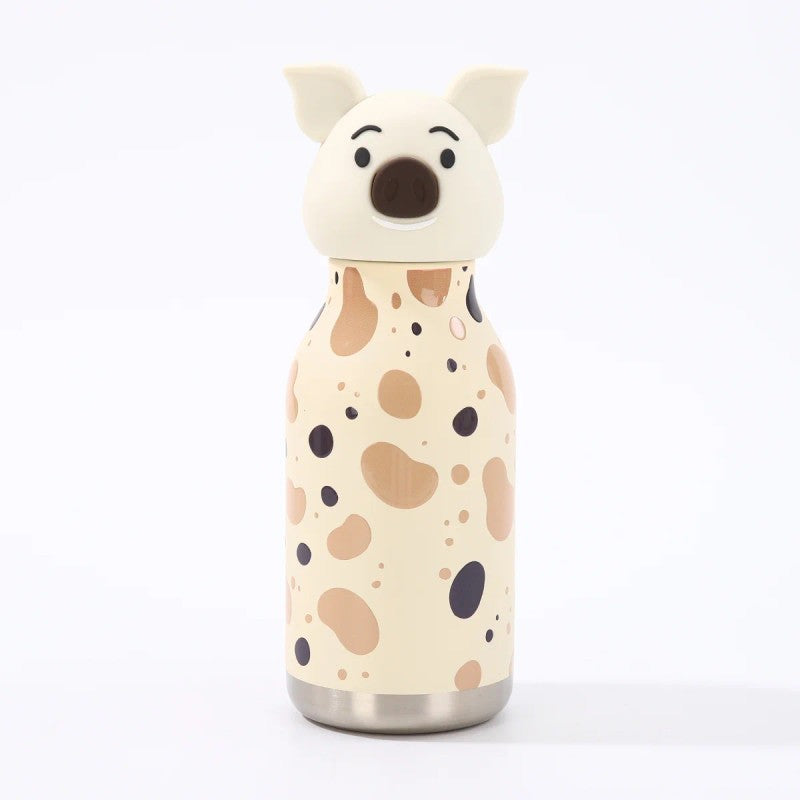 Kids Straw Water Bottle with Animal Cap