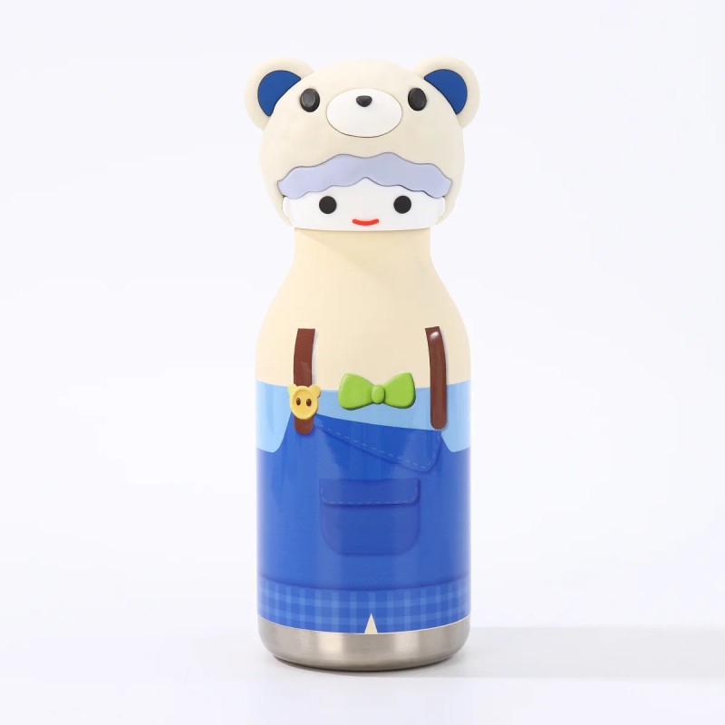 Kids Straw Water Bottle with Animal Cap