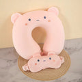 Kids Travel Neck Pillow and Sleep Eye Mask Set - Animal