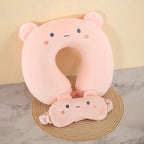 Kids Travel Neck Pillow and Sleep Eye Mask Set - Animal
