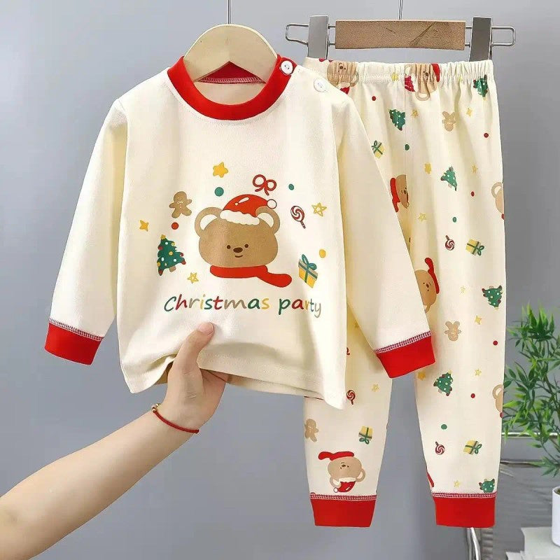 Kids Two Piece Christmas Pajama Set - Long Sleeve Top and Pants
