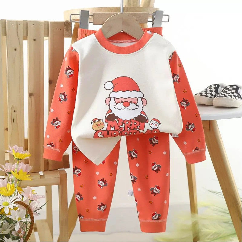 Kids Two Piece Christmas Pajama Set - Long Sleeve Top and Pants