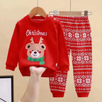 Kids Two Piece Christmas Pajama Set - Long Sleeve Top and Pants