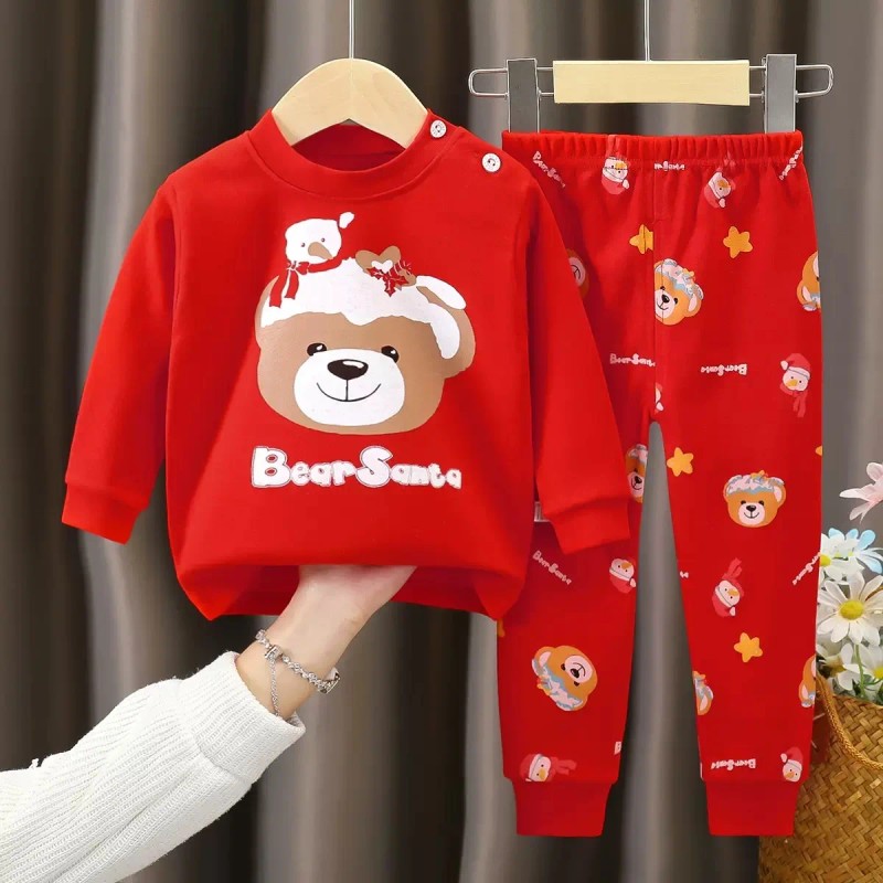 Kids Two Piece Christmas Pajama Set - Long Sleeve Top and Pants