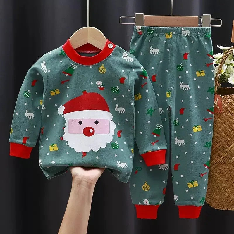 Kids Two Piece Christmas Pajama Set - Long Sleeve Top and Pants
