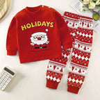 Kids Two Piece Christmas Pajama Set - Long Sleeve Top and Pants