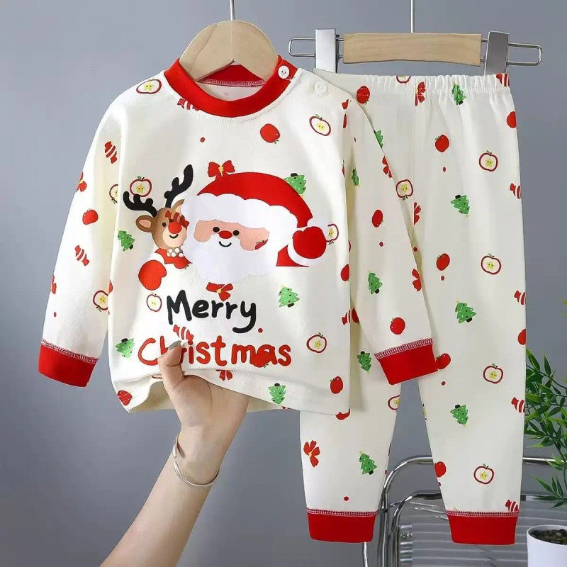 Kids Two Piece Christmas Pajama Set - Long Sleeve Top and Pants
