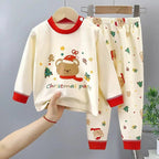 Kids Two Piece Christmas Pajama Set - Long Sleeve Top and Pants