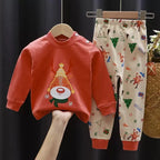 Kids Two Piece Christmas Pajama Set - Long Sleeve Top and Pants