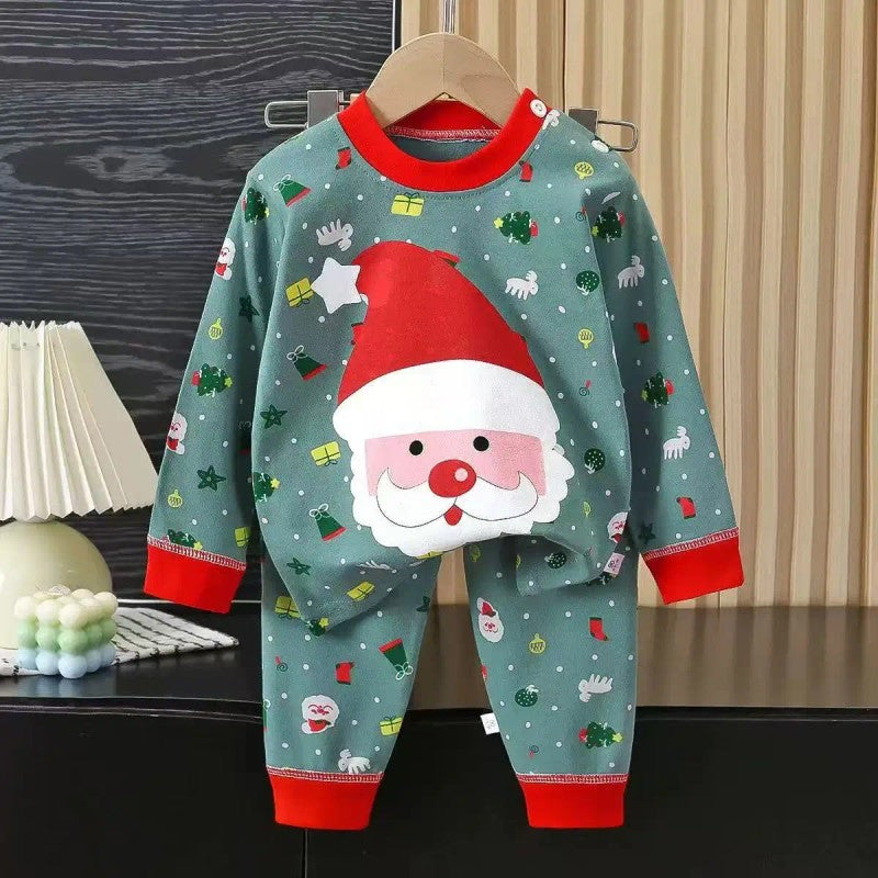 Kids Two Piece Christmas Pajama Set - Long Sleeve Top and Pants