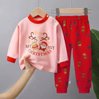 Kids Two Piece Christmas Pajama Set - Long Sleeve Top and Pants